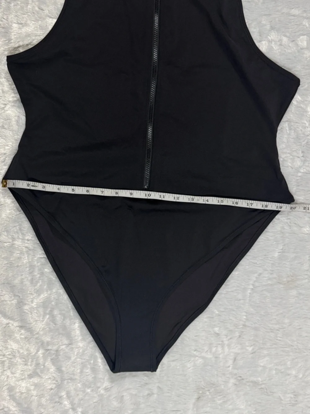 SKIMS NWT Recycled Swim Sleeveless One Piece Black Zip-Front One-Piece Swimsuit